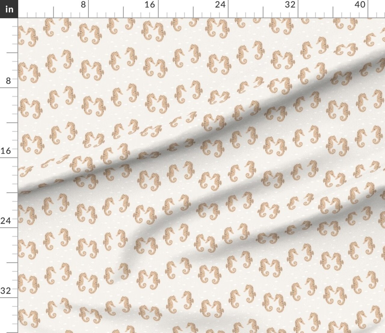 Baby Seahorse Coastal Neutral Beige Sand Boho Nautical Under The Sea Life Summer Beach Whimsical Cute Pastel Custom Printed Fabric by Spoonflower Various Fabrics by the Yard or Fat Quarter
